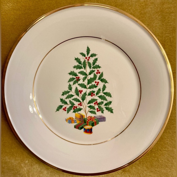 NWT - Lenox Holiday Tree Accent Luncheon Plate, 9-1/4” - Picture 1 of 4